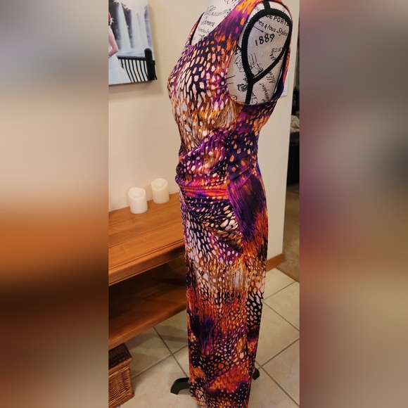 RUBY ROX || Slinky Vibrant Print Dress - Women's Size L - Picture 8 of 16
